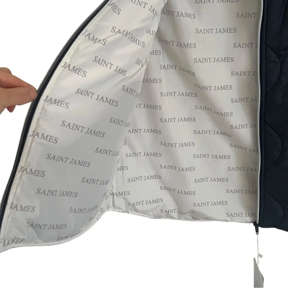 Saint James Maelie Navy Blue Quilted Vest NWT Size FR 40